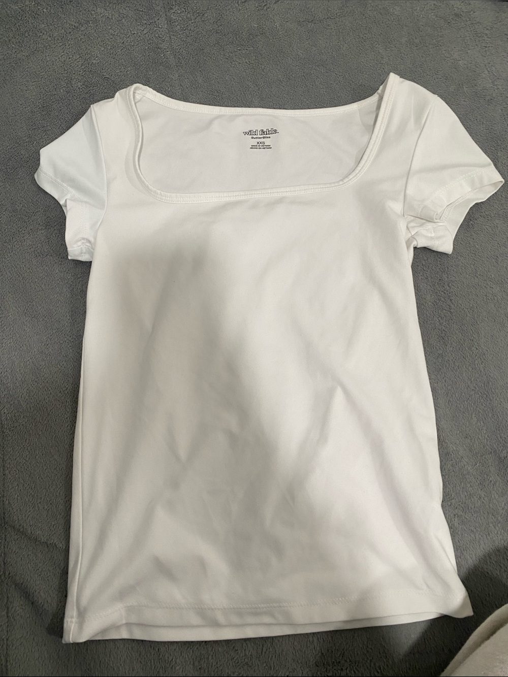 Target White Square Neck Short Sleeve Tee